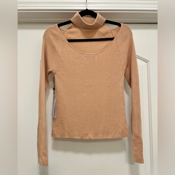 NWT NAADAM Silk / Cashmere Blend Open Back Mockneck - Picture 3 of 10